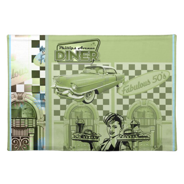 Retro Pastels Diner Cloth Placemat (Front)