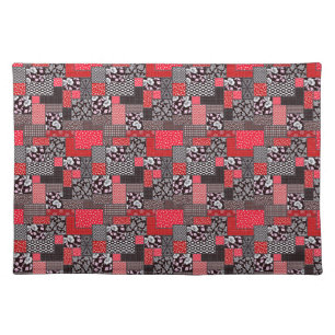 Retro Patchwork Floral Quilt Pattern Cloth Placemat