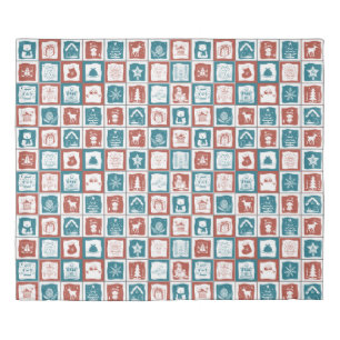 Retro Patchwork Style Festive Christmas Duvet Cover