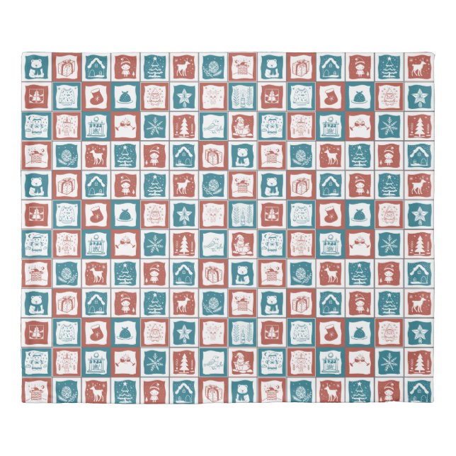 Retro Patchwork Style Festive Christmas  Duvet Cover (Front)