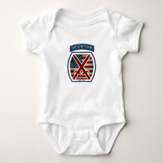 Retro Patriotic 10th Mountain Division Baby Bodysuit