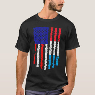 Retro Patriotic American Luxembourg Flag Distresse T-Shirt
