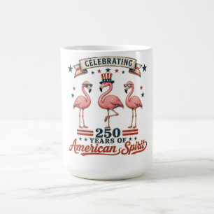 Retro Patriotic Flamingo 250 Years American Spirit Coffee Mug
