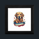 Retro Patriotic Golden Retriever Engraving Tee 4 Gift Box<br><div class="desc">Retro Patriotic Golden Retriever Engraving Tee 4</div>