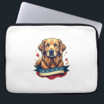 Retro Patriotic Golden Retriever Engraving Tee 4 Laptop Sleeve<br><div class="desc">Retro Patriotic Golden Retriever Engraving Tee 4</div>