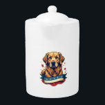 Retro Patriotic Golden Retriever Engraving Tee 4 Teapot<br><div class="desc">Retro Patriotic Golden Retriever Engraving Tee 4</div>