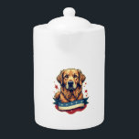 Retro Patriotic Golden Retriever Engraving Tee 4 Teapot<br><div class="desc">Retro Patriotic Golden Retriever Engraving Tee 4</div>