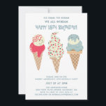 Retro Patriotic Ice Cream Cone 18th Birthday Invitation<br><div class="desc">New for Summer 2024. Ice Cream,  You Scream We All Scream Happy 18th Birthday! Followed by three retro watercolor color ice cream cones with patriotic red,  white and blue ice cream and sprinkles.</div>