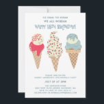 Retro Patriotic Ice Cream Cone 18th Birthday Invitation<br><div class="desc">New for Summer 2024. Ice Cream,  You Scream We All Scream Happy 18th Birthday! Followed by three retro watercolor color ice cream cones with patriotic red,  white and blue ice cream and sprinkles.</div>