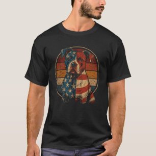 Retro Patriotic Pit Bull - Vintage American Dog T-Shirt