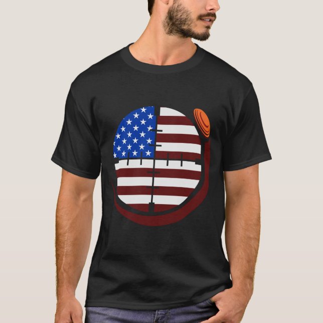 Retro Patriotic Trap Sporting Clays Shooting T-Shirt (Front)