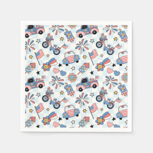Retro Patriotic USA 4th of July Napkins