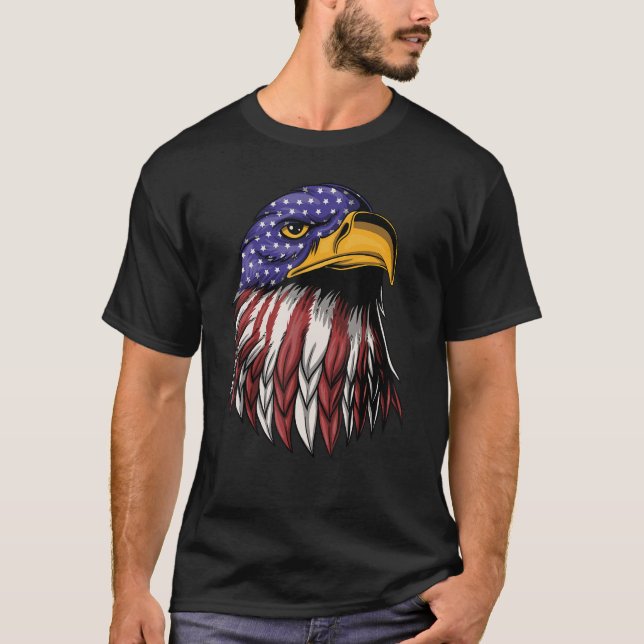 Retro Patriotic USA I American Flag I Retro 4th Ju T-Shirt (Front)