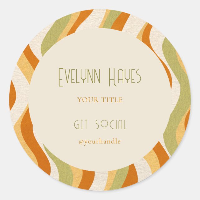 Retro Pattern 70s Product Stickers (Front)