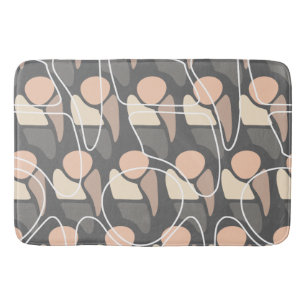 Retro Pattern Abstract Man Peach Slate Gray Bath Mat