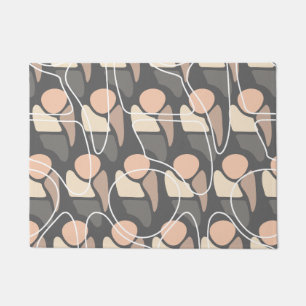Retro Pattern Abstract Man Peach Slate Gray Doormat