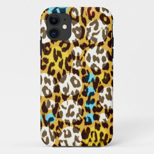 Retro pattern animal print texture of leopard 5 iPhone 11 case