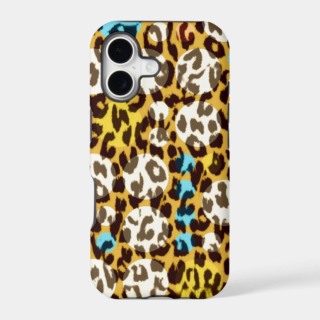 Retro pattern animal print texture of leopard 5 iphone case (Back)