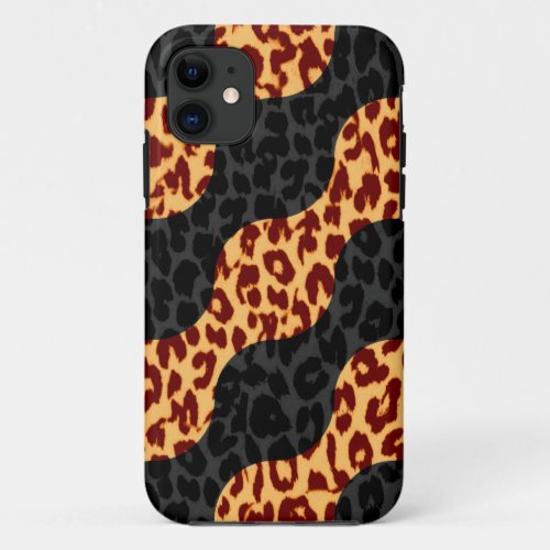 Retro pattern animal print texture of leopard iPhone 11 case