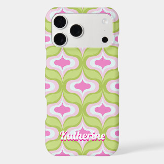Retro Pattern Bright Green Pink iPhone 17 Pro Max Case