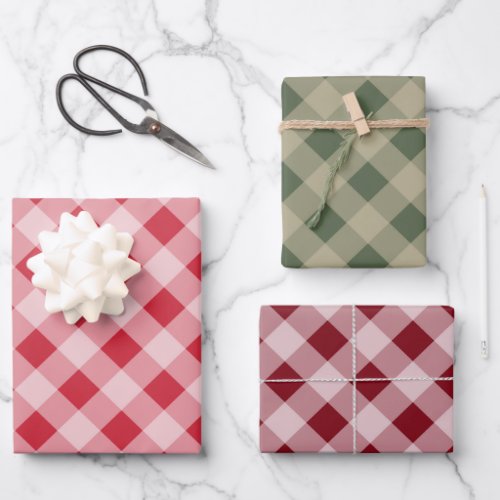 Retro Pattern Christmas Wrapping Paper Assortment