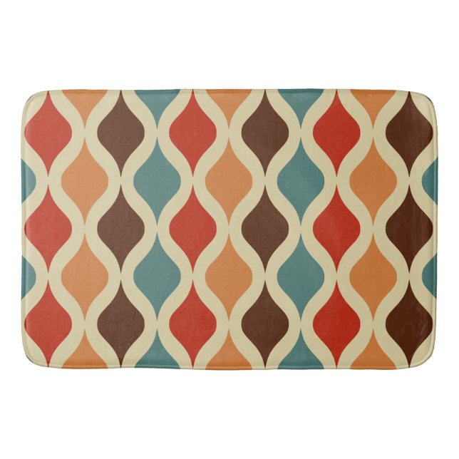Retro pattern colored bath mat (Front)