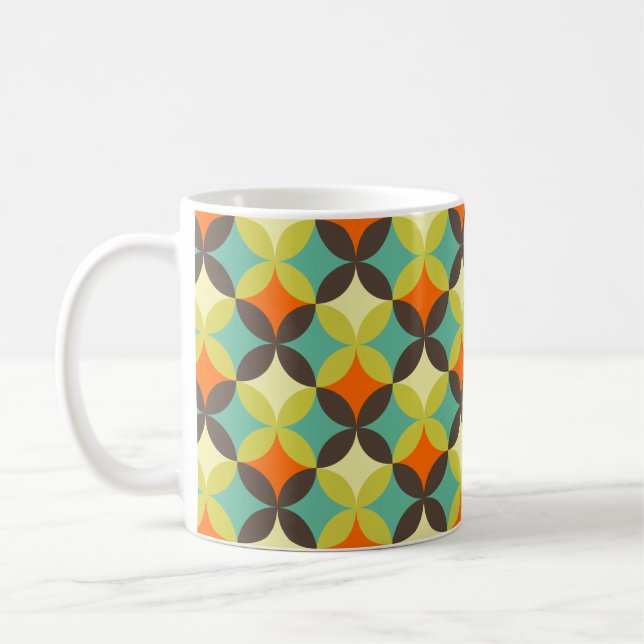 Retro pattern colored coffee mug (Left)