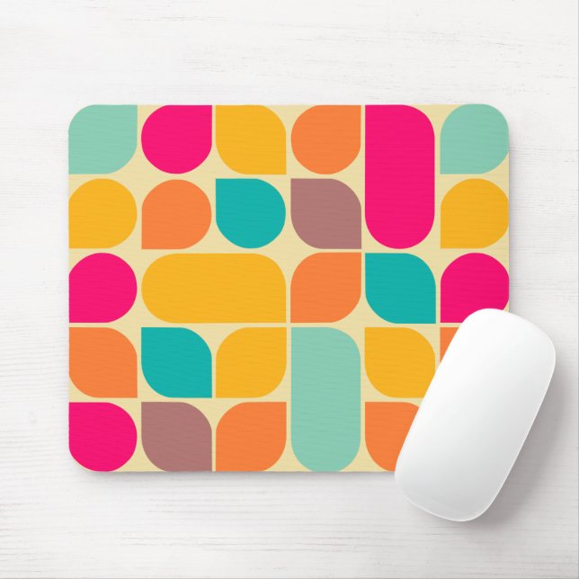 Retro pattern colored mouse pad (With Mouse)