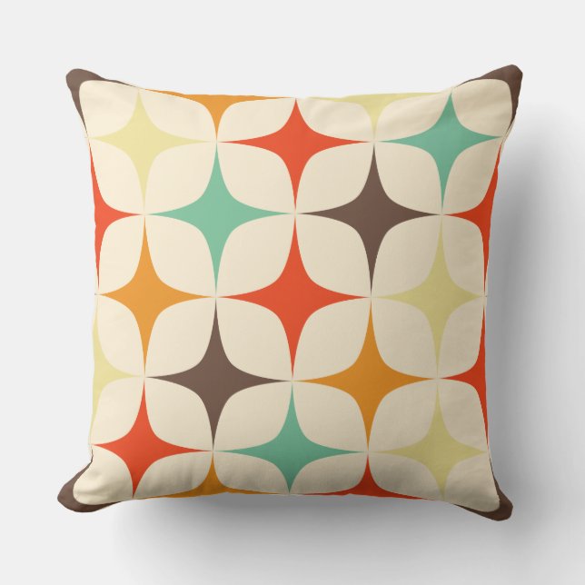 Retro pattern colored outdoor pillow (Front)