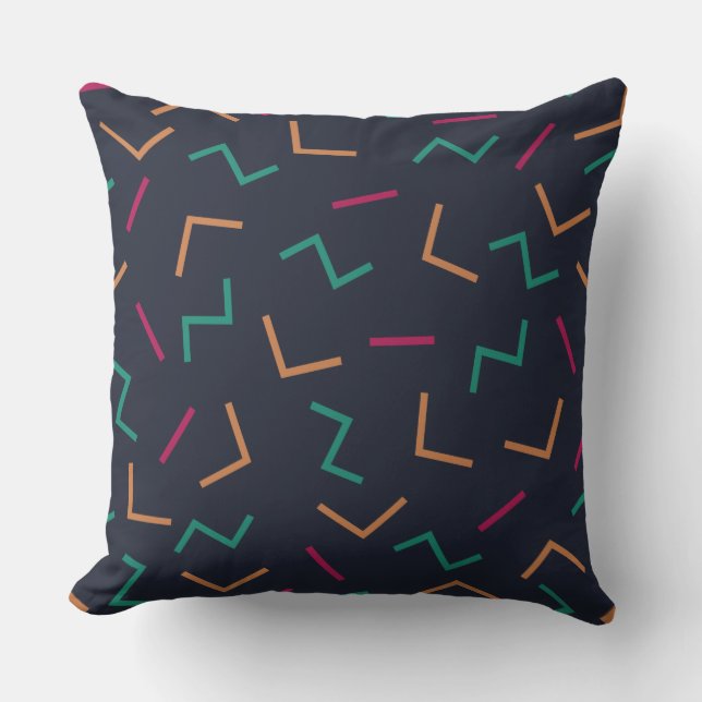 Retro pattern colored outdoor pillow (Front)