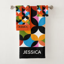 RETRO Pattern Colorful Mid Century Modern Name