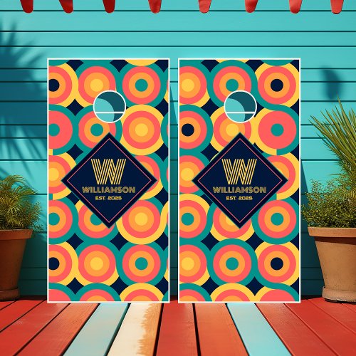 Retro Pattern Cornhole Set