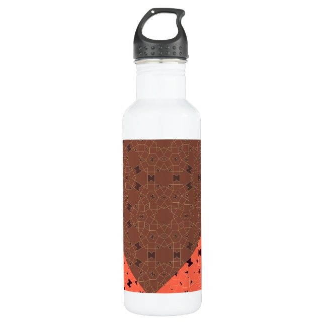 Retro Pattern Digital Art  Abstrac - Water Bottle (Front)