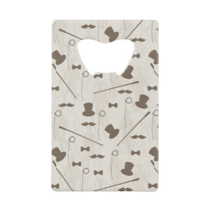 Retro pattern for man 2 credit card bottle opener