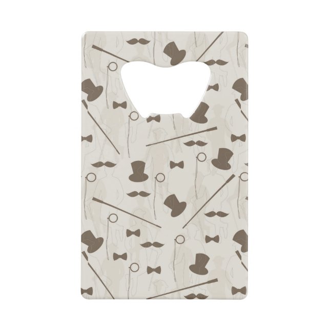 Retro pattern for man 2 credit card bottle opener (Front)