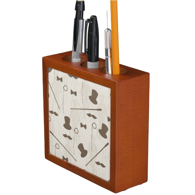 Retro pattern for man 2 desk organizer (In Situ)