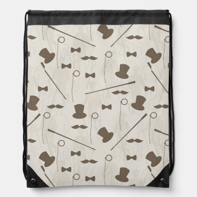 Retro pattern for man 2 drawstring bag (Front)
