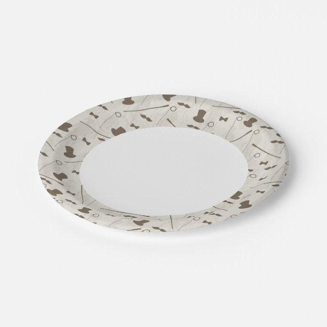 Retro pattern for man 2 paper plates (Angled)