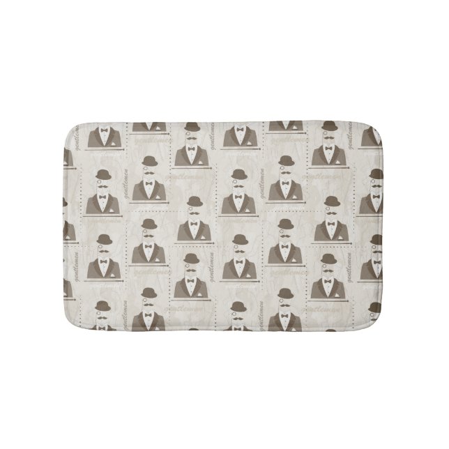 Retro pattern for man bathroom mat (Front)