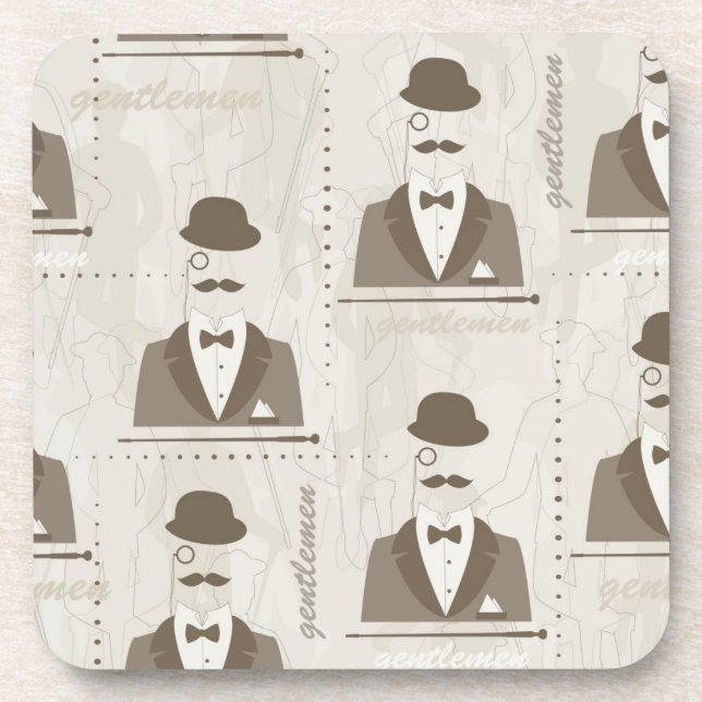 Retro pattern for man beverage coaster (Front)