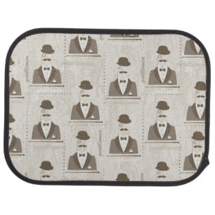 Retro pattern for man car floor mat