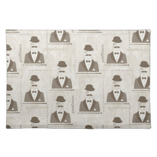 Retro pattern for man cloth placemat