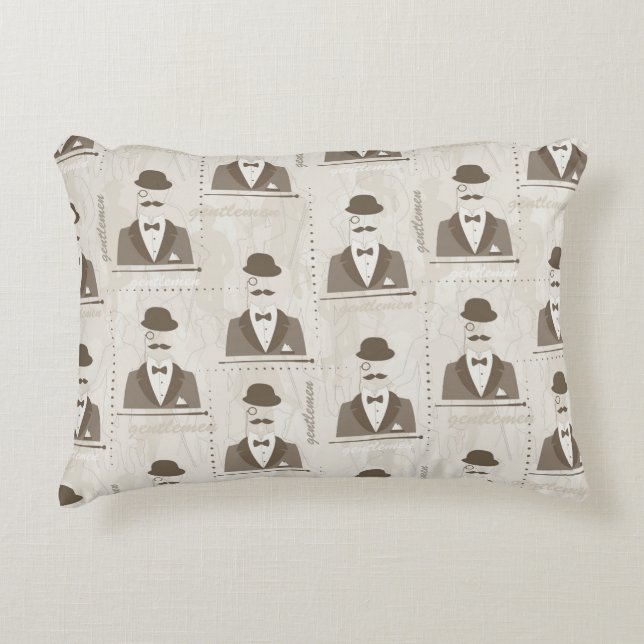 Retro pattern for man decorative pillow (Front)