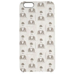 Retro pattern for man clear iPhone 6 plus case