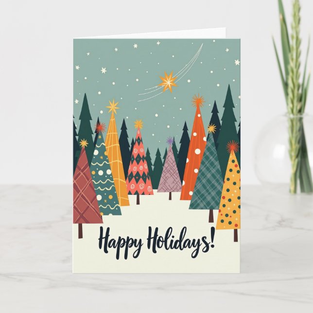 Retro Pattern Forest Card (Front)