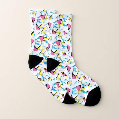 Retro Pattern Fun Abstract 80s Inspired Socks