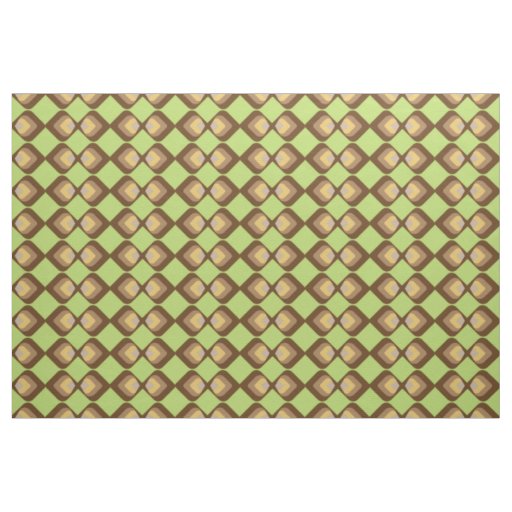 Retro pattern green brown fabric