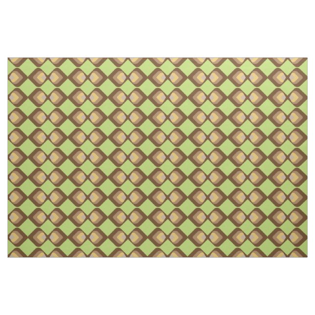 Retro pattern green brown fabric (Fat Quarter)