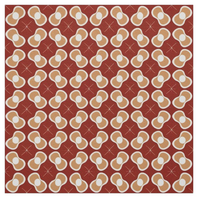 Retro Pattern in Earthy Tones Fabric (Swatch)