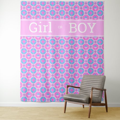 Retro pattern in pinkblue _ Girl or Boy Tapestry
